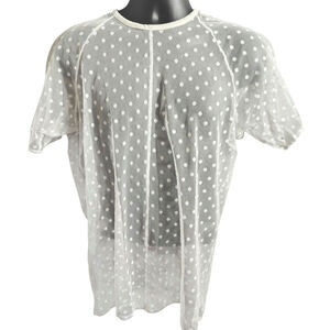 ORTTU Sheer Shirt Cream Mens Size Medium